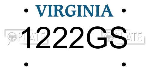 1222GS Virginia License Plate