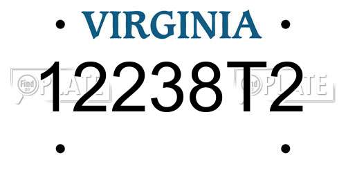 12238T2 Virginia License Plate
