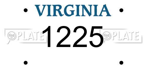 1225 Virginia License Plate