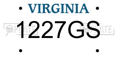 1227GS Virginia License Plate