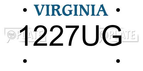 1227UG Virginia License Plate
