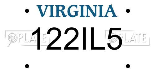 122IL5 Virginia License Plate