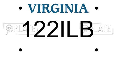122ILB Virginia License Plate