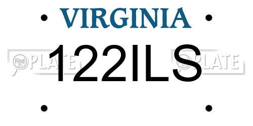 122ILS Virginia License Plate