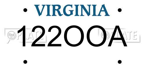 122OOA Virginia License Plate