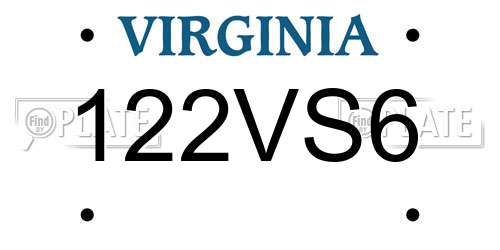 122VS6 Virginia License Plate