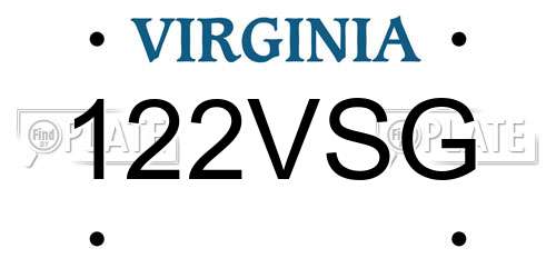 122VSG Virginia License Plate