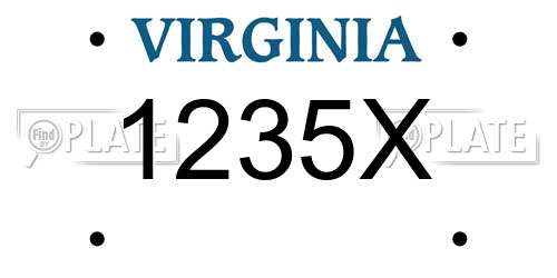 1235X Virginia License Plate