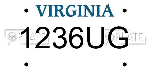 1236UG Virginia License Plate