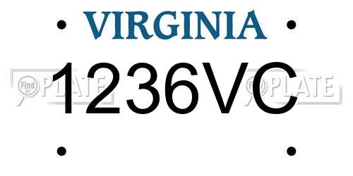 1236VC Virginia License Plate