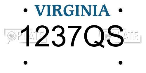1237QS Virginia License Plate