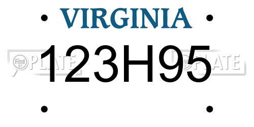123H95 Virginia License Plate