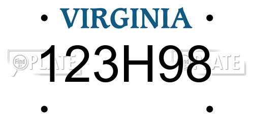 123H98 Virginia License Plate