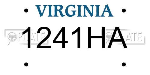 1241HA Virginia License Plate