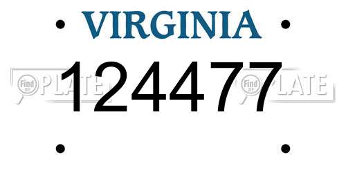 124477 Virginia License Plate