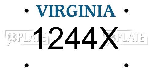 1244X Virginia License Plate