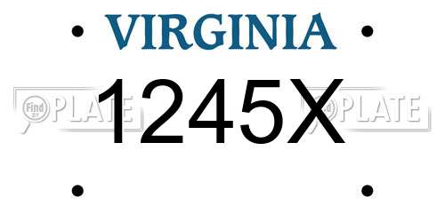 1245X Virginia License Plate