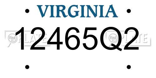 12465Q2 Virginia License Plate