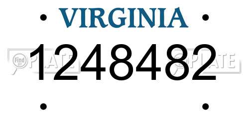 1248482 Virginia License Plate