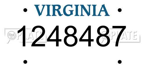 1248487 Virginia License Plate