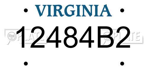 12484B2 Virginia License Plate