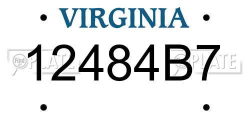 12484B7 Virginia License Plate