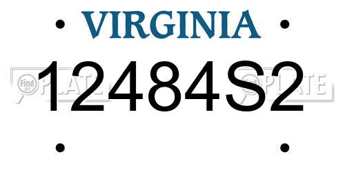 12484S2 Virginia License Plate