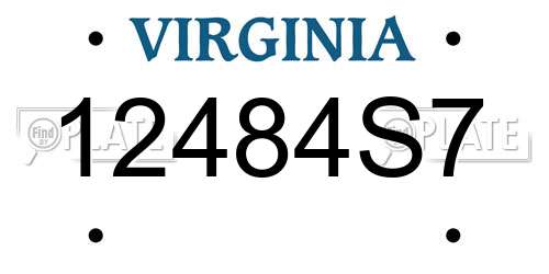 12484S7 Virginia License Plate