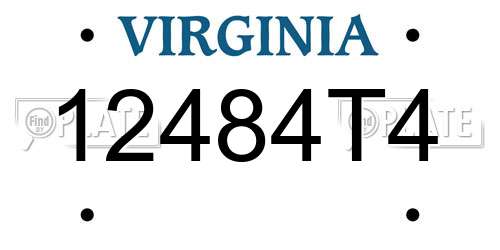 12484T4 Virginia License Plate