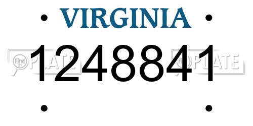 1248841 Virginia License Plate