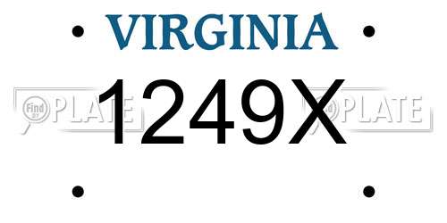 1249X Virginia License Plate