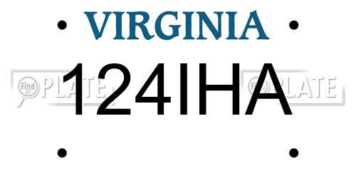 124IHA Virginia License Plate