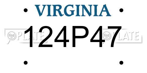 124P47 Virginia License Plate