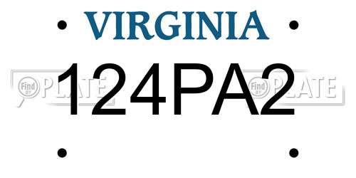 124PA2 Virginia License Plate