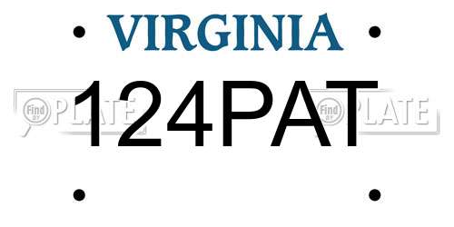 124PAT Virginia License Plate