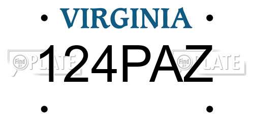 124PAZ Virginia License Plate