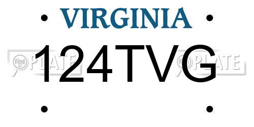 124TVG Virginia License Plate