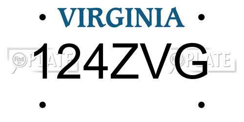 124ZVG Virginia License Plate
