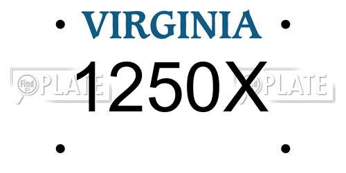 1250X Virginia License Plate