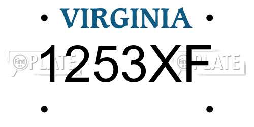 1253XF Virginia License Plate