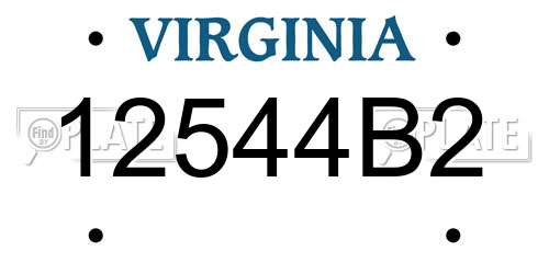 12544B2 Virginia License Plate