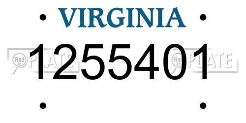 1255401 Virginia License Plate