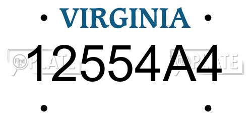 12554A4 Virginia License Plate