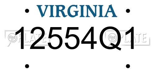 12554Q1 Virginia License Plate