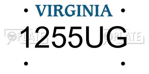 1255UG Virginia License Plate