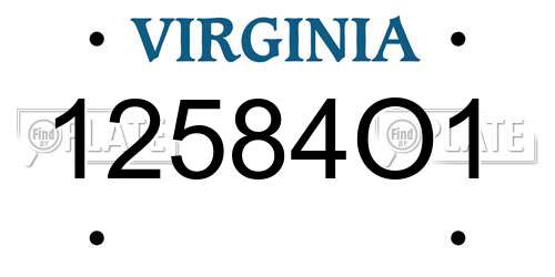 12584O1 Virginia License Plate