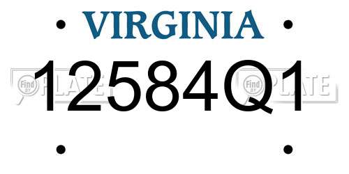 12584Q1 Virginia License Plate
