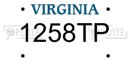 1258TP Virginia License Plate