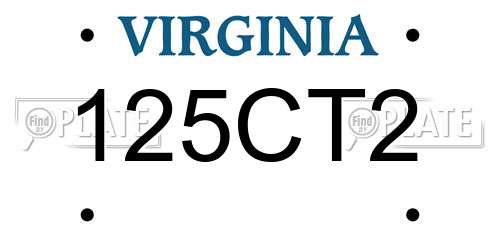 125CT2 Virginia License Plate