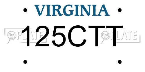 125CTT Virginia License Plate